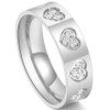 Jude Jewelers 6mm Stainless Steel Heart Shaped Eternity Wedding Band
