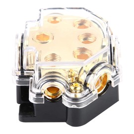 Fafeicy AC/DC 5 Way Car Power Distribution Block, Automotive Audio Fuse Holder Power Distribution Block with Zinc Alloy Conductive Material for Car Use