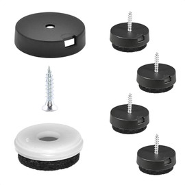 Wagner QuickClick® Felt Gliders, Furniture Gliders, Chair Glides, Set of 4 for Screw-On - 4 x Base + Screw + Sliding Insert Interchangeable - Felt Robust Natural - Diameter 25 mm - Made in DE -