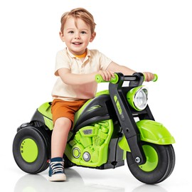 OLAKIDS Ride on Push Car, Foot-to-Floor Sliding Car for Toddlers Kids Motorcycle with Bubble Maker, Music, 3 Wheels Ride on Toys Gift for Boys Girls Aged 3-5 Years (Green)