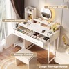 Besiost Vanity Desk, Small Vanity Desk with Power Outlet, Makeup