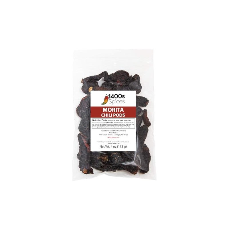 4oz Morita Chipotle Dried Whole Chile Peppers, Chili Seco Pods