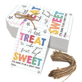 50Pcs Happy First Day of School Gift Tags for Teachers or Students, Welcome Back to School Decoration and It's Going to be a Sweet School Year (Sweet)
