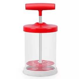 Manual Professional Whipping Cream Dispenser - Handheld DIY Whipped Cream Dispenser - Perfect Cream Whipper Maker for Gift,Lid,15-Ounce Capacity (450ml) (Red) ﻿