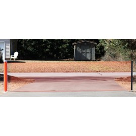 Kidkusion Retractable Driveway Guard | Adjustable Up to 12 Ft. | Visual Boundary for Playtime Safety | Orange | Made in USA