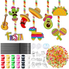 Pasimy 36 Sets Cinco De Mayo Suncatchers Craft Kits Mexican Fiesta DIY Paint Window Hanging Ornaments Decorations Taco Piñata Maracas Activities Arts Birthday Gifts Mexican Party Favors