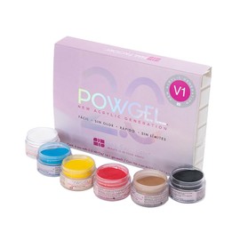 NAIL FACTORY - POWGEL Collection, Set de 6 Polvos Acrílicos Multiusos para Uñas, 14.1g cada uno