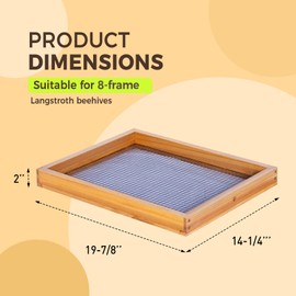 8-Frame Beehive Candy Board Dipped in Beeswax for Langstroth Hives, Assembled Winter & Early Spring Beekeeping Supplies - Holds Pollen Patty, Bee Hive Top Feeder for Overwintering (19.88" x 14" x 2")