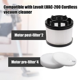 6pcs Filter Replacement for Levoit LVAC-200, Cordless Vacuum Filters Compatible with Levoit Stick Vacuum Filter for Levoit Air Purifier Filter Replacement for Levoit LVAC-200
