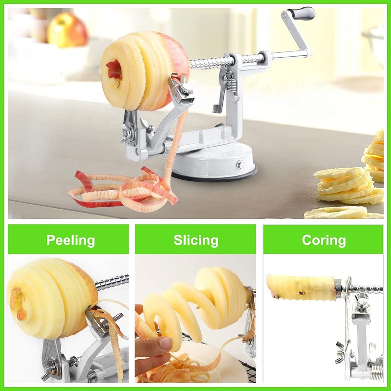 Apple Peeler Corer, Long lasting Chrome Cast Magnesium Alloy Apple