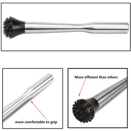 1 Stainless Steel Cocktail Muddler with 1 Mixing Bar Spoon, Cocktail Shaker Set, Bar Tool Set, Mojito Kit,Cocktail Making Set