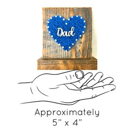 Sweet & small blue DAD string art heart sign block. Perfect Father's Day gift. I love you Dad, by Nail it Art. #1 Dad Best Dad. $2 shipping