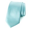 Spring Notion Men's Solid Color Satin Microfiber Tie, Skinny Aqua