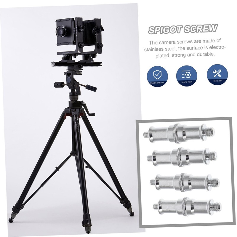 LABRIMP 4pcs Stainless Steel to Adapter Spigot for Light Stand