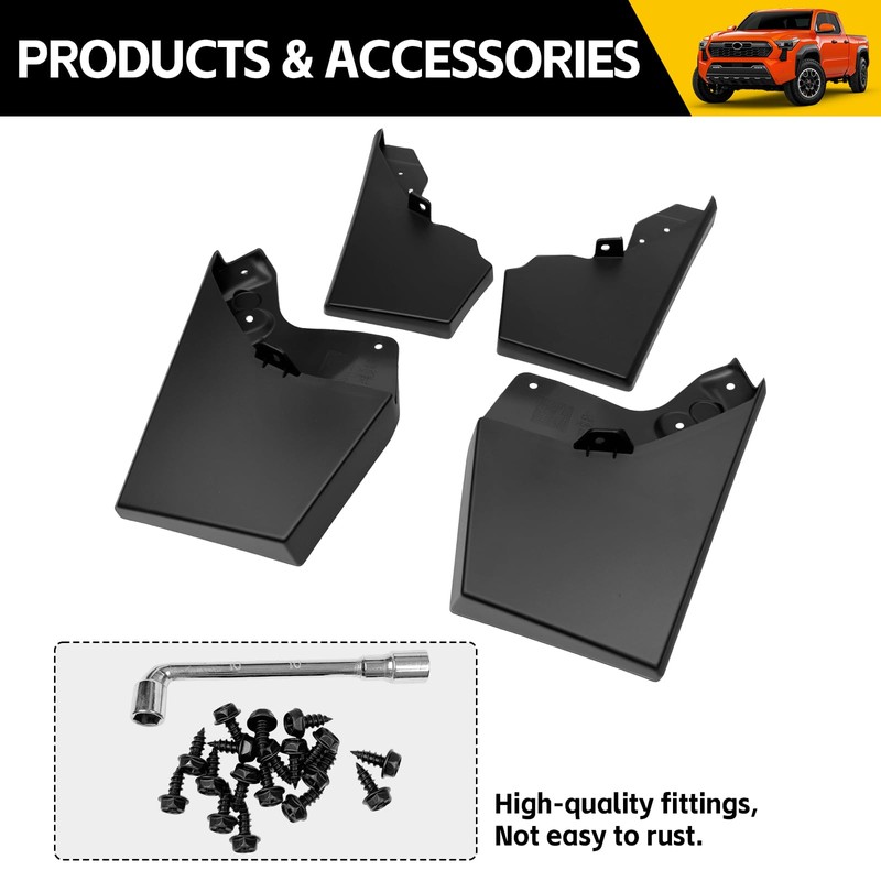 JTYZSM Mud Flaps for 2024 2025 Toyota Tacoma Mudguards Only
