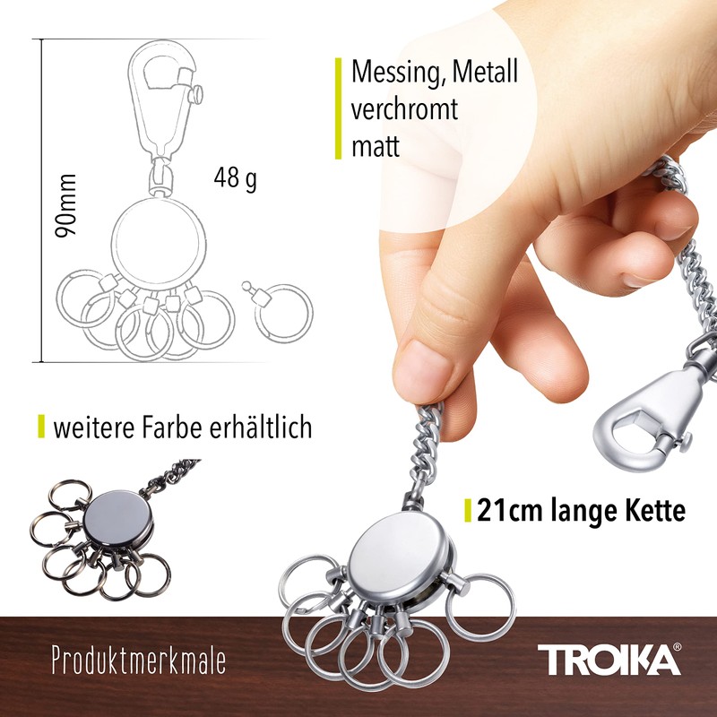 Troika Patent Chain – KR10-60/MA – keyring with chain –