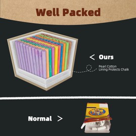 Colored Chalk 100PCS, Low Dust Chalks Stick Bulk for Chalkboard Blackboard Non-Toxic