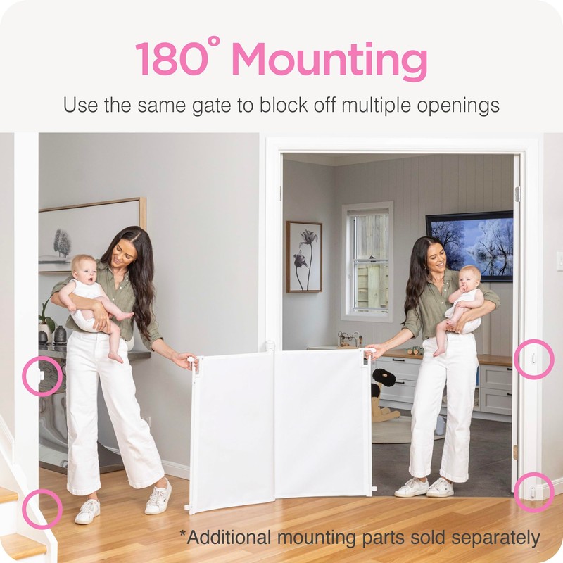 Perma Child Safety Indoor Outdoor Ultimate Retractable Baby Gate, 38.6"