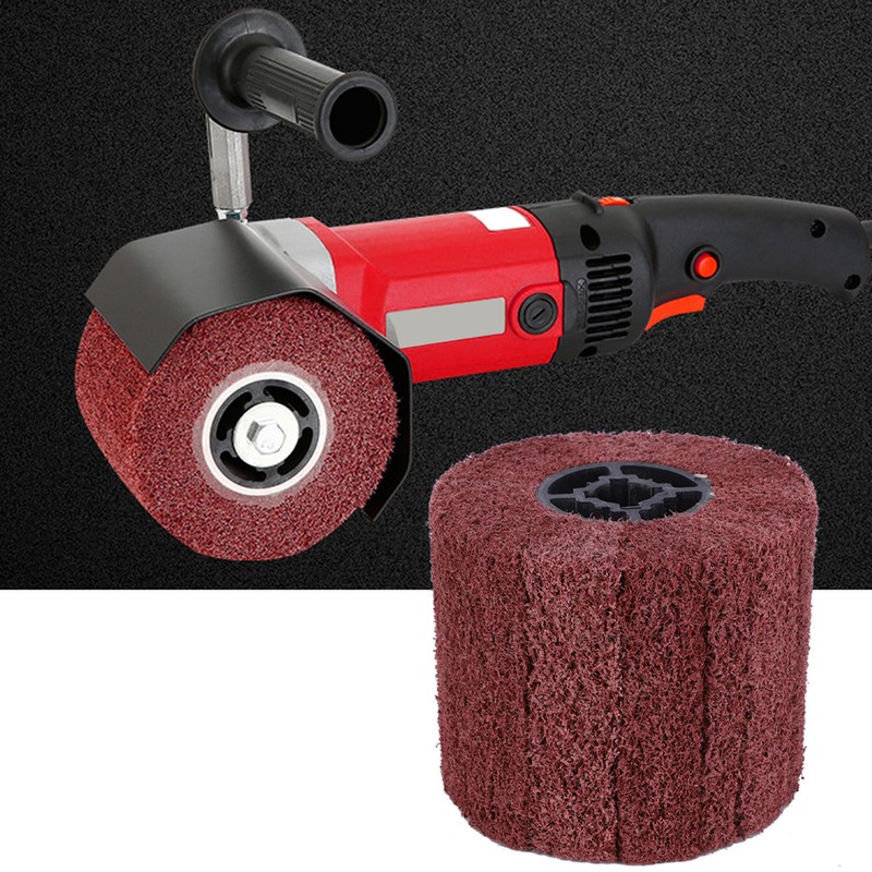 Wire Drawing Wheel Brush Drum Burnishing Cross Rubber Core Polishing