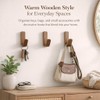 TYNUOCN 6 Pack Walnut Adhesive Wall Hooks, Decorative Wooden J