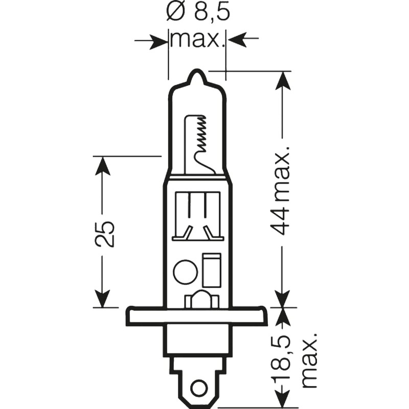 Simply S448 H1 Car Headlight Bulb, 12V, 55W, Comply with