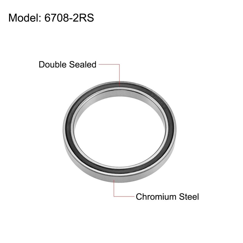 sourcing map 6708-2RS Deep Groove Ball Bearings 40mm x 50mm