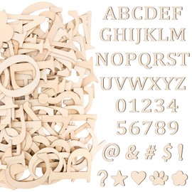 128 Pcs 5 Inch Wooden Letters for Crafts Small Wood Alphabet Letters Numbers and Symbols Unfinished Craft Letters for Painting DIY Project Wall Decor Spelling Education Homemade Crafts Party Gifts