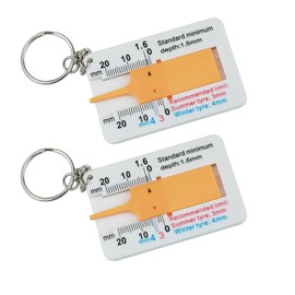 Lxtness Pack of 2 Tyre Tread Depth Gauge, Plastic Tyre Tread Depth Gauge, Portable Depth Gauge for Tyres, Tread Depth Gauge, Motorcycle, Vehicle, Car