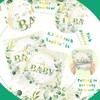 Sage Green Baby Shower Party Supplies,48Pcs Spring Eucalyptus Baby Napkins