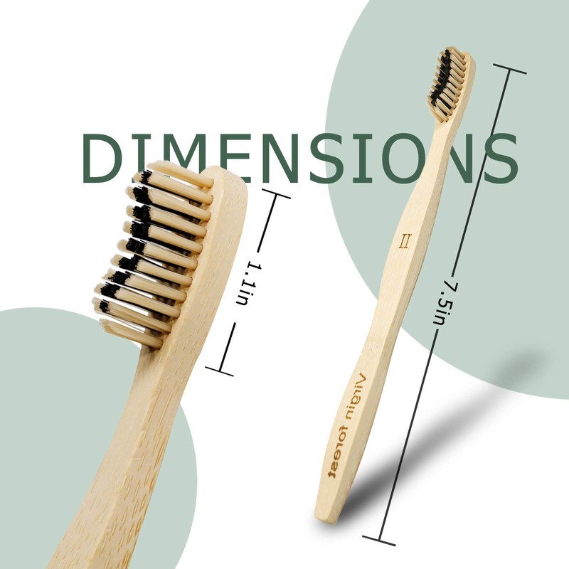 Virgin Forest Bamboo Toothbrush, Biodegradable Soft Bristles Toothbrushes, Wooden Toothbrush