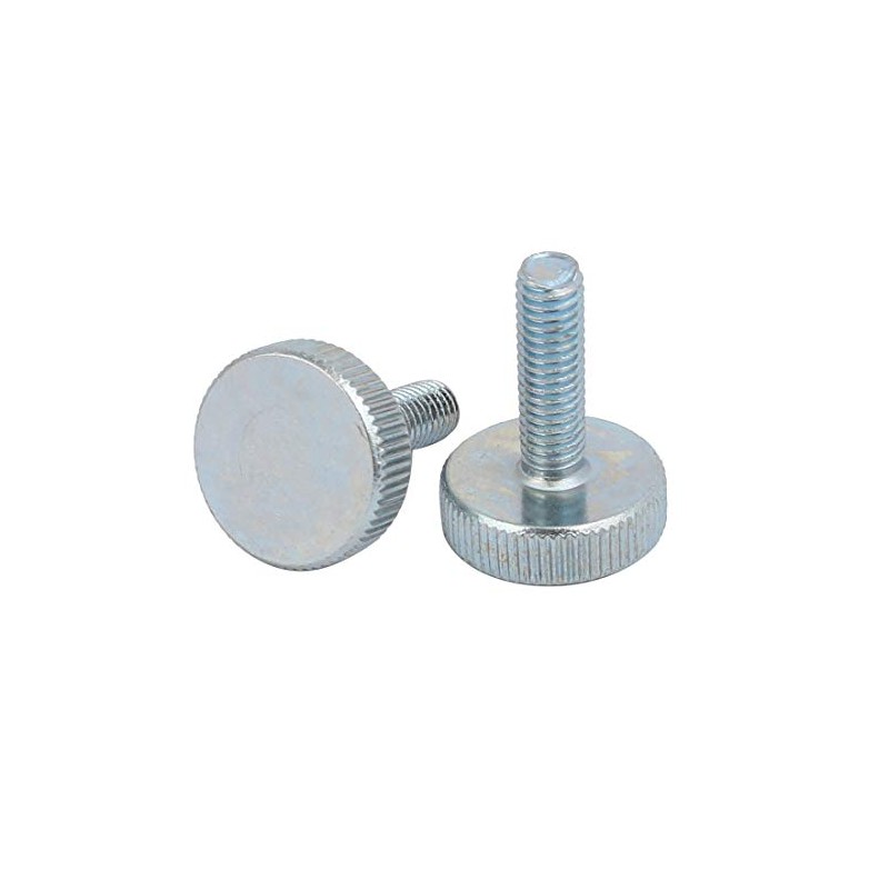 sourcing map Pack of 6 Thread Galvanised Knurled Round Head