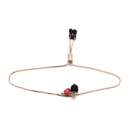 SIFRIMANIA Azabache Pendant Bolo Bracelets for Women 18K Gold Plated Box Chain, Adjustable 6 to 9 Inches,