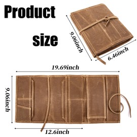 YLZZMDQSZ Notebook Cover A5 Waxed Canvas Journal Cover - Refillable Travel Notebook for Men & Women, Compatible With A5 Notebooks, Pens, Cards & Tickets