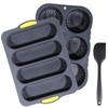 OMISTAR 3 PCS Silicone Baguette Pan and Hamburger Bun Pan