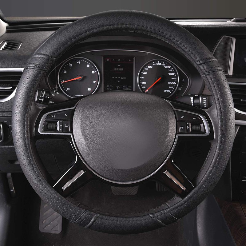Car Pass Classical Leather Automotive Universal Steering Wheel Covers,Universal Fit