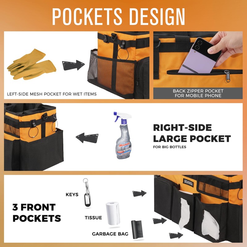 SCAVATA Wearable Cleaning Caddy Bag, Cleaning Caddy Supplies Organizer with