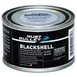 RUST BULLET BlackShell - Gloss Black - 4 Oz - Corrosion Preventive Coating, UV Resistant Rust Proofing Paint, Long-Lasting Metal Protection