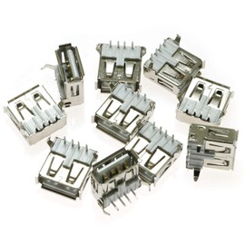 MEETOOT 10pcs 90 Degree 4-Pin USB Type A Standard Port Female Solder Jacks Connector PCB Socket USB-A Type SMT