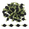 sourcing map 30 Pcs Black Mini Ribbon Bows Roses 5/8"