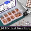 Swpeet 270Pcs M2 M2.5 M3 Flat Head Copper Solid Rivet
