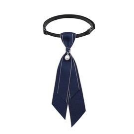 NUOGUAYI Bow Tie for Women Adjustable Tie Ladies Tie Pre Tied Jk Uniform Tie with Pearl for Uniform School Wedding Graduation, blue