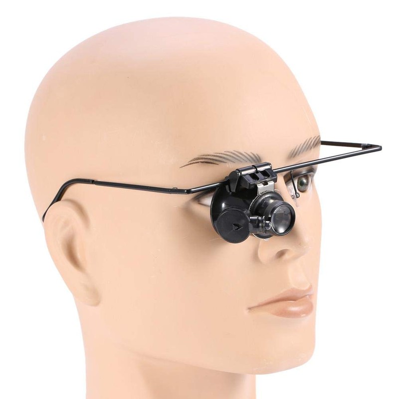 20X Magnification Single Eyeglass Magnifying Lighting Loupe Glasses Jeweler Watch