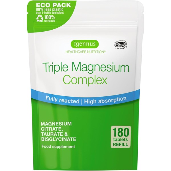 Igennus Superior Triple Magnesium Complex, 90 Servings, 2000mg Glycinate, Citrate