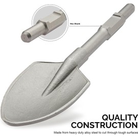 NEIKO 2627 Jack Hammer Bits, 1-1/8" Hex Shank Shovel Spade Chisel Bits for Demolition Hammers, 17.5" Long, Clay Spade Bit for Electric Jackhammer, Alloy Steel, Construction, Trenching, Landscaping