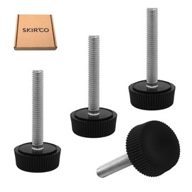SKIR'CO Furniture Leveling Feet M5 x 30mm Adjustable Round Metal Legs Threaded M5 Stem Leveling Foot Pack of 4