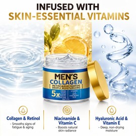 MEN'S COLLAGEN Peel Off Face Mask | Retinol & Niacinamide Overnight Wrapping Mask for Firming & Lifting-Deeply Moisturising Facial Mask to Smooth Rough Skin & Even Tone,Vitamins C, E & Hyaluronic Acid