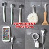 6pcs Adhesive Toothbrush Holder Wall Mounted, Multi-Function Storage Hook, Transparent
