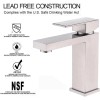Solid Brass Single Handle Bathroom Faucet Modern Square Design Heavy