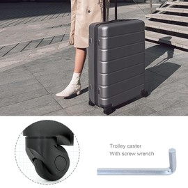 BIYM Set of 2 Suitcase Wheels Luggage Suitcase Wheels Replacement Wheels 40 mm x 18 mm Repair Axles Kit with Wrench, black