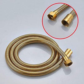 1.5m Gold Stainless Steel Antique Brass Shower Hose Replacement Hand Shower Pipe (Gold 1.5m)